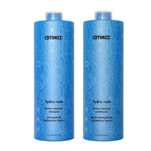 Amika hydro rush intense moisture shampoo + conditioner bundle, 1000ml(33.8oz – bundle)