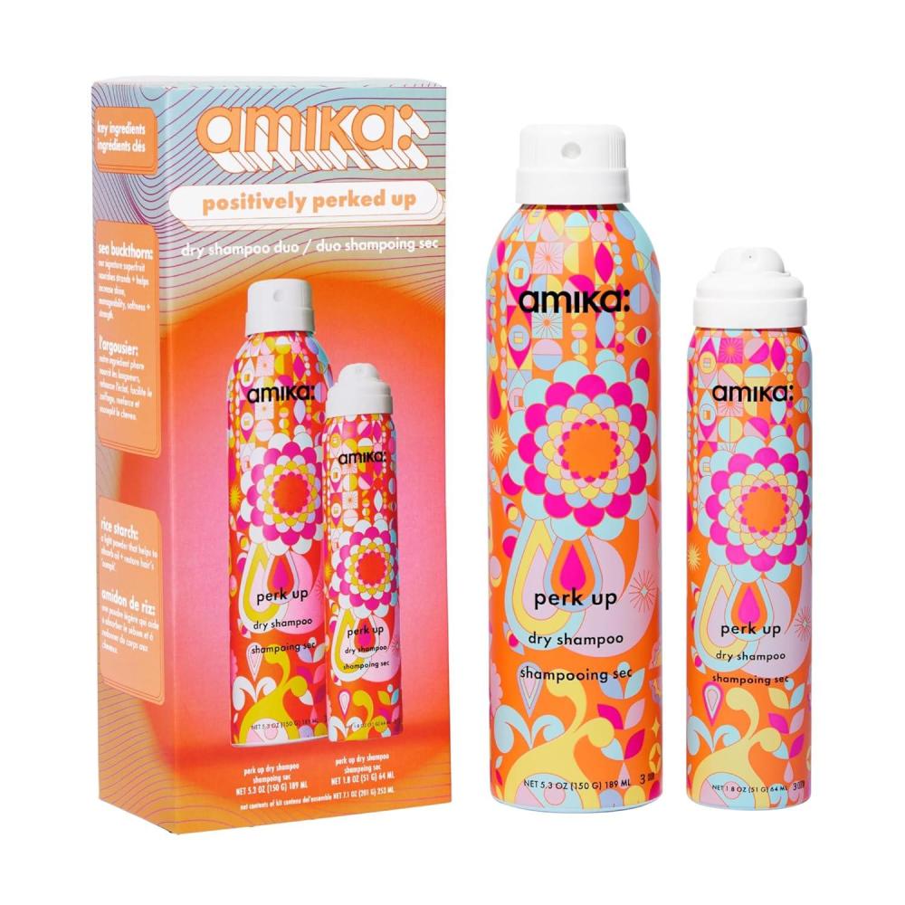 imageamika positively perked up dry shampoo duo  gift set for refreshing hair between wash days