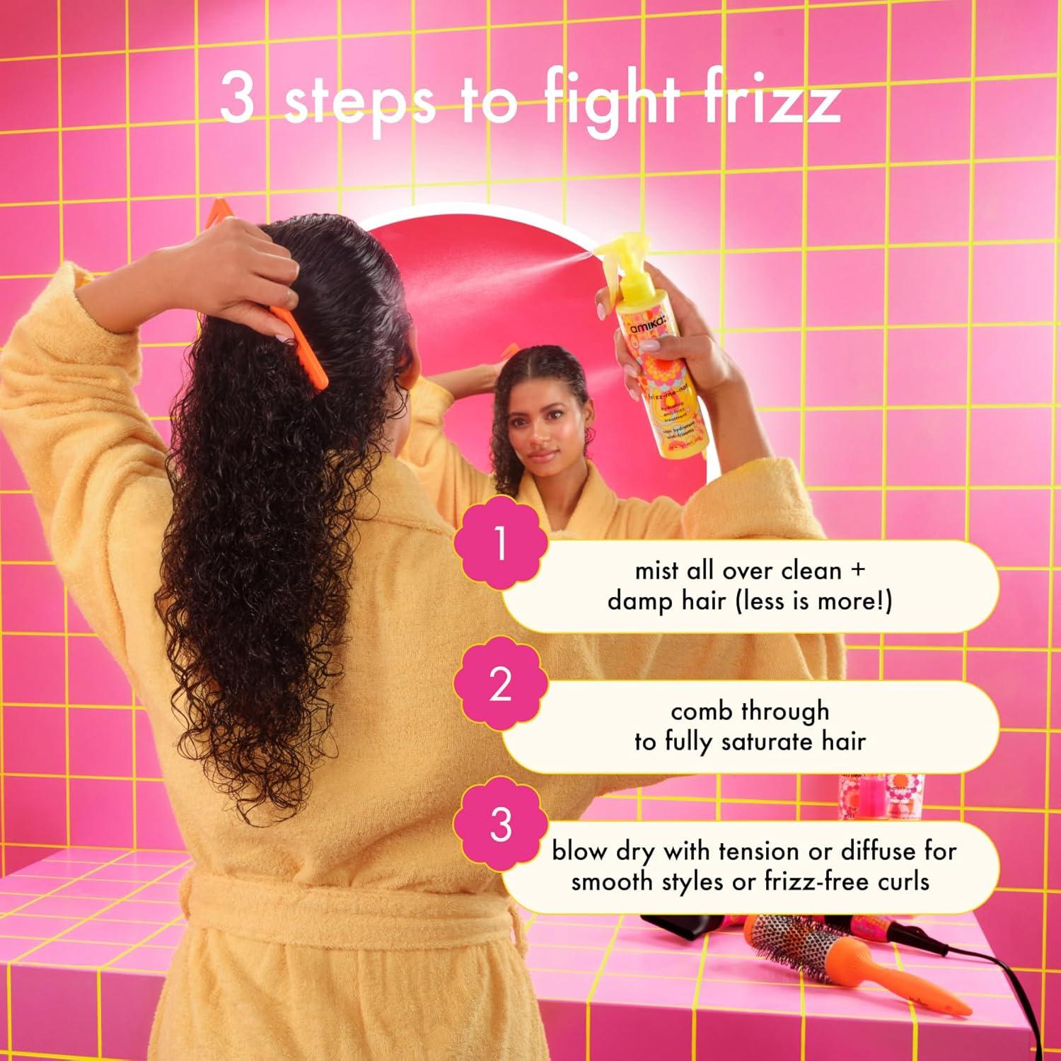 imageamika frizzmenot hydrating antifrizz treatment lightweight hydrating spray for medium to thick coarse hair types 2a4c humidity heat protection smooth frizz for up to 3 days2 Fl Oz Pack of 1