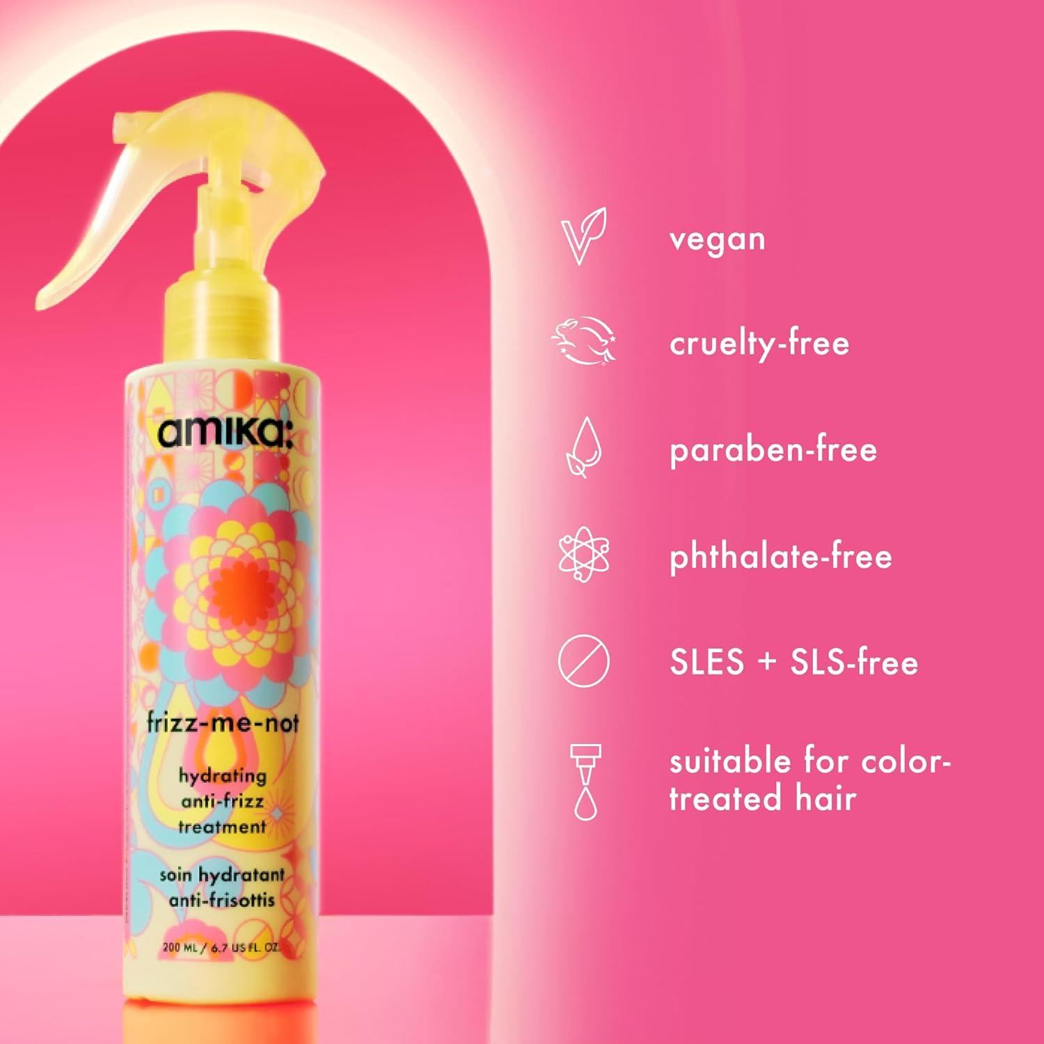 imageamika frizzmenot hydrating antifrizz treatment lightweight hydrating spray for medium to thick coarse hair types 2a4c humidity heat protection smooth frizz for up to 3 days2 Fl Oz Pack of 1