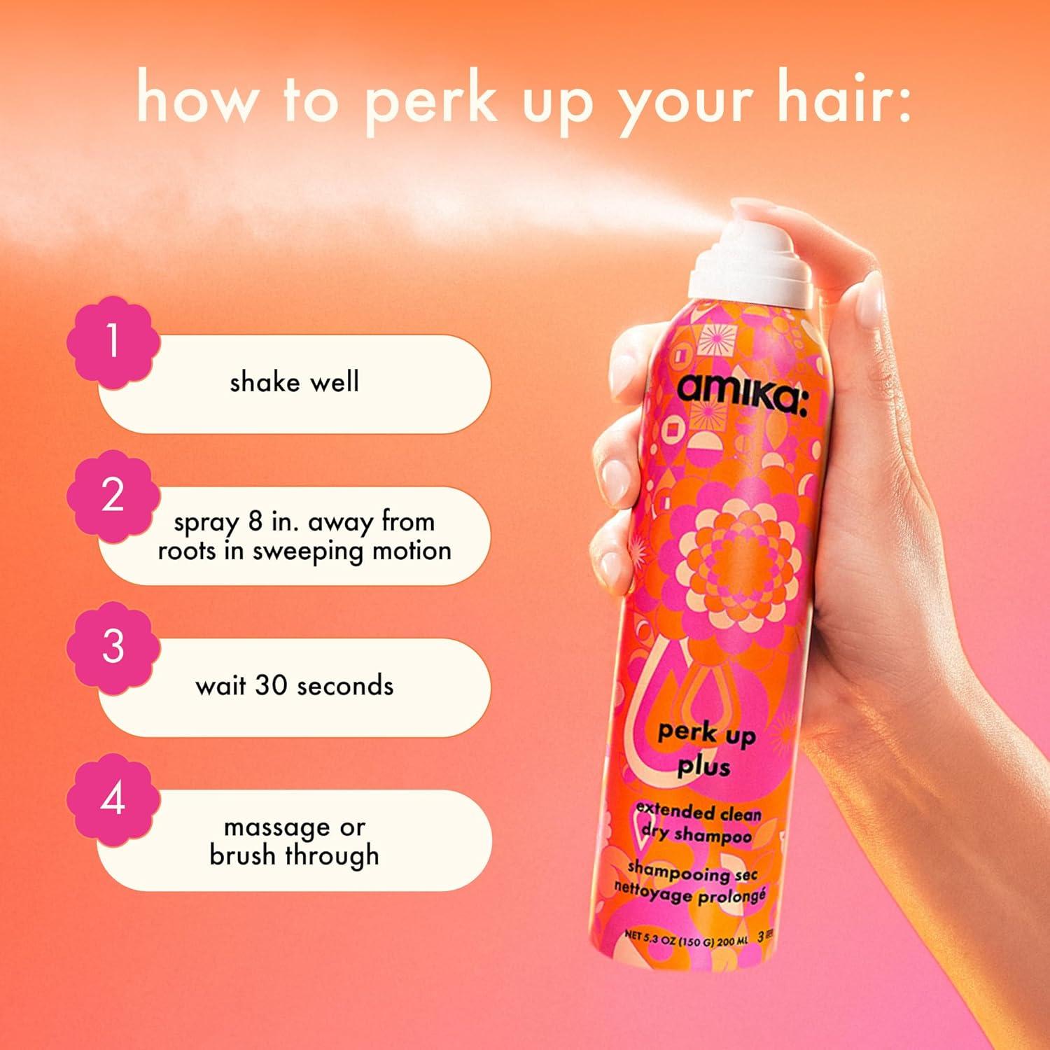 imageamika perk up plus extended clean dry shampoo lightweight buildable extend time even further between wash days invisible finish no white residue for all hair types25 Ounce Pack of 1
