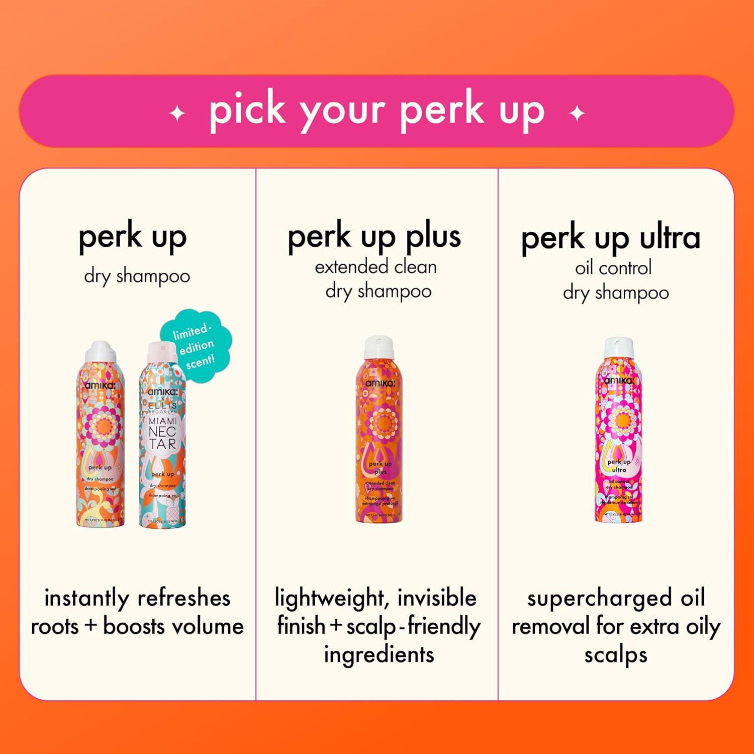 imageamika perk up talcfree dry shampoo refreshes roots with a voluminous oomph between washes no white residue absorbs oil reduces odor for all hair typesmiami nectar