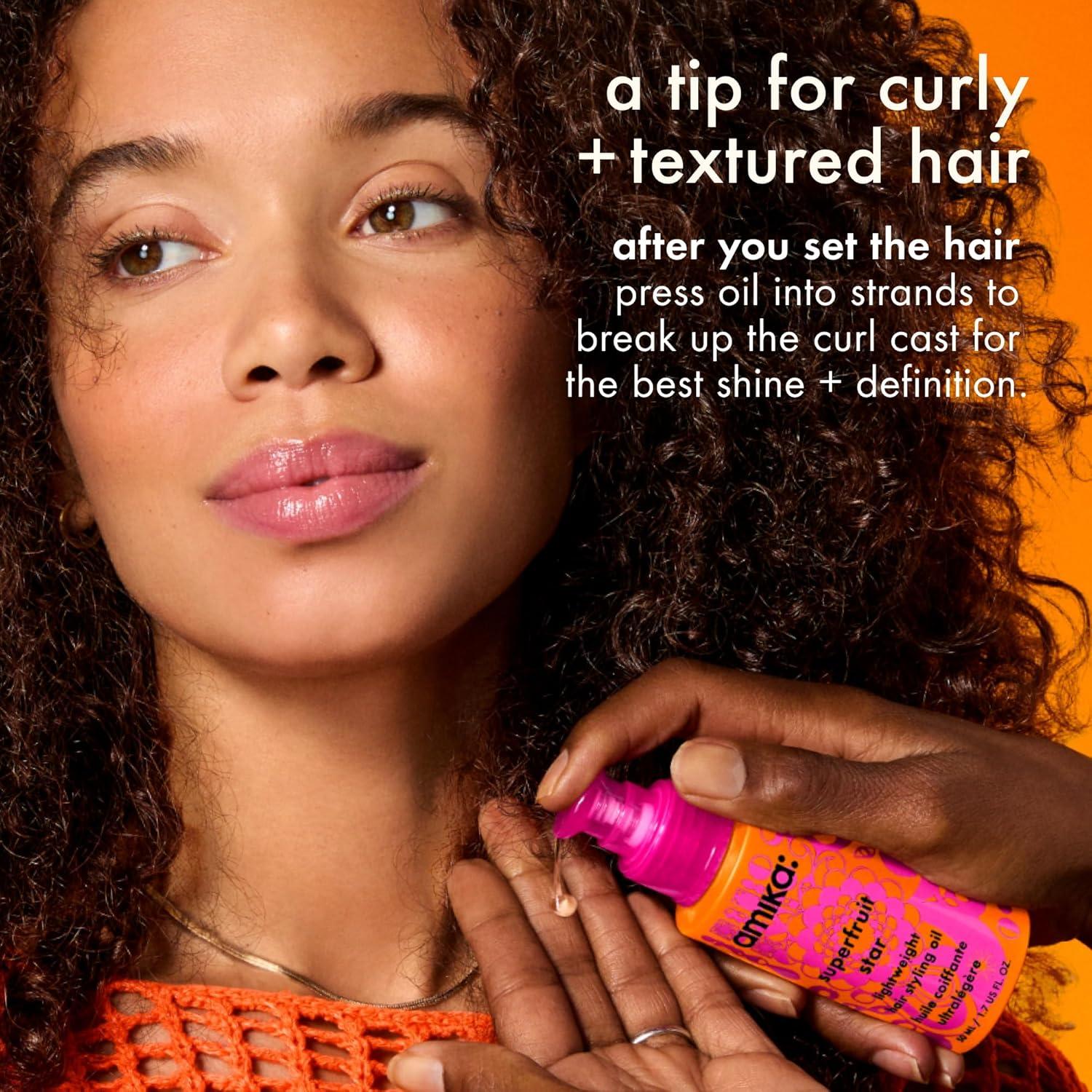 imageamika superfruit star lightweight hair styling heat defense oil heat protection strengthen reduce breakage smooth frizz add glossy shine for all hair types067 Fl Oz Pack of 1