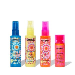 Amika pocket-sized pro picks treatment trial set | mini hair treatment set for frizz control + shine | travel + TSA approved