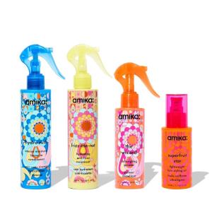 Amika the core four – stylist-loved treatment set with the wizard | full size, pro-loved hair treatment set for frizz control + hydration