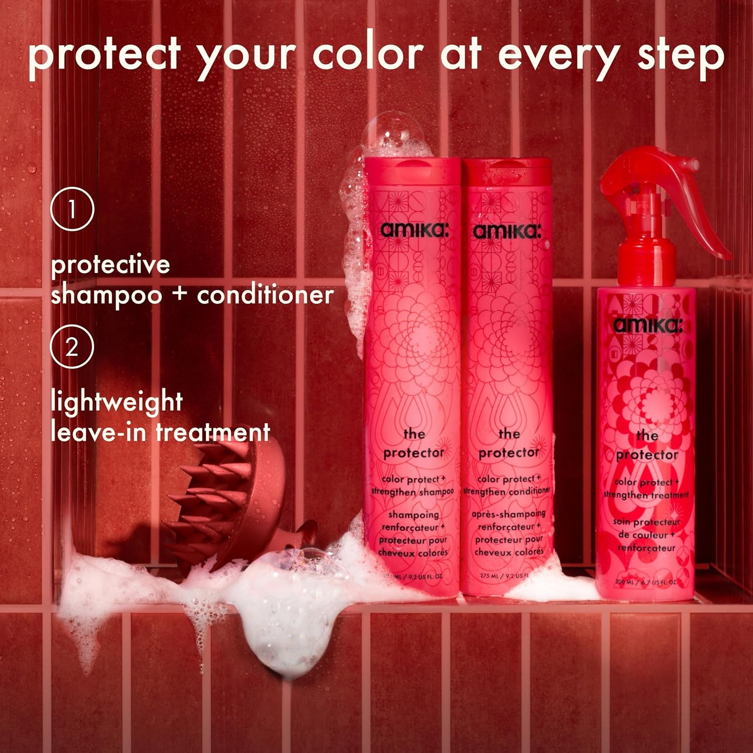 image:imageAmika the protector color protect strengthen shampoo prevent color fade for up to 40 washes deliver 11x stronger hair wont strip or shift your color338 Fl Oz Pack of 1